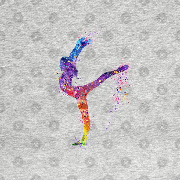 Girl Gymnastics Sports Watercolor Gift by LotusGifts